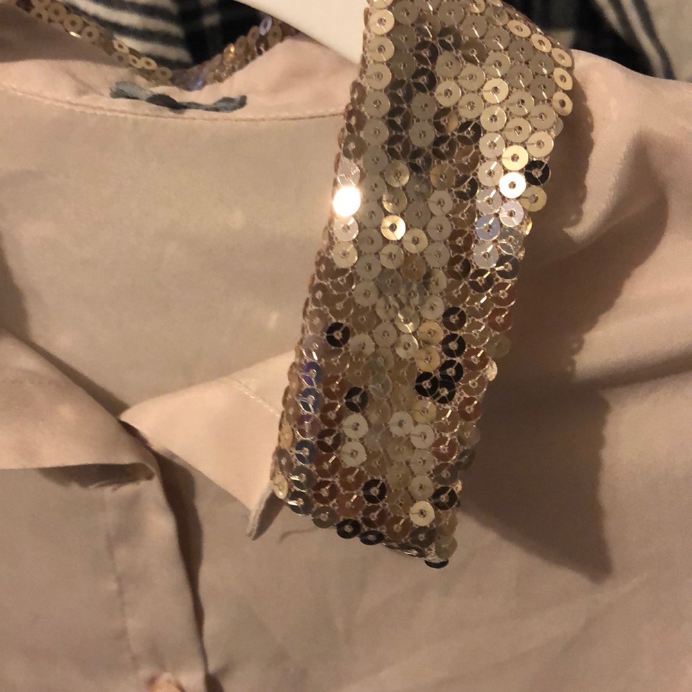 Sequin collared dress shirt